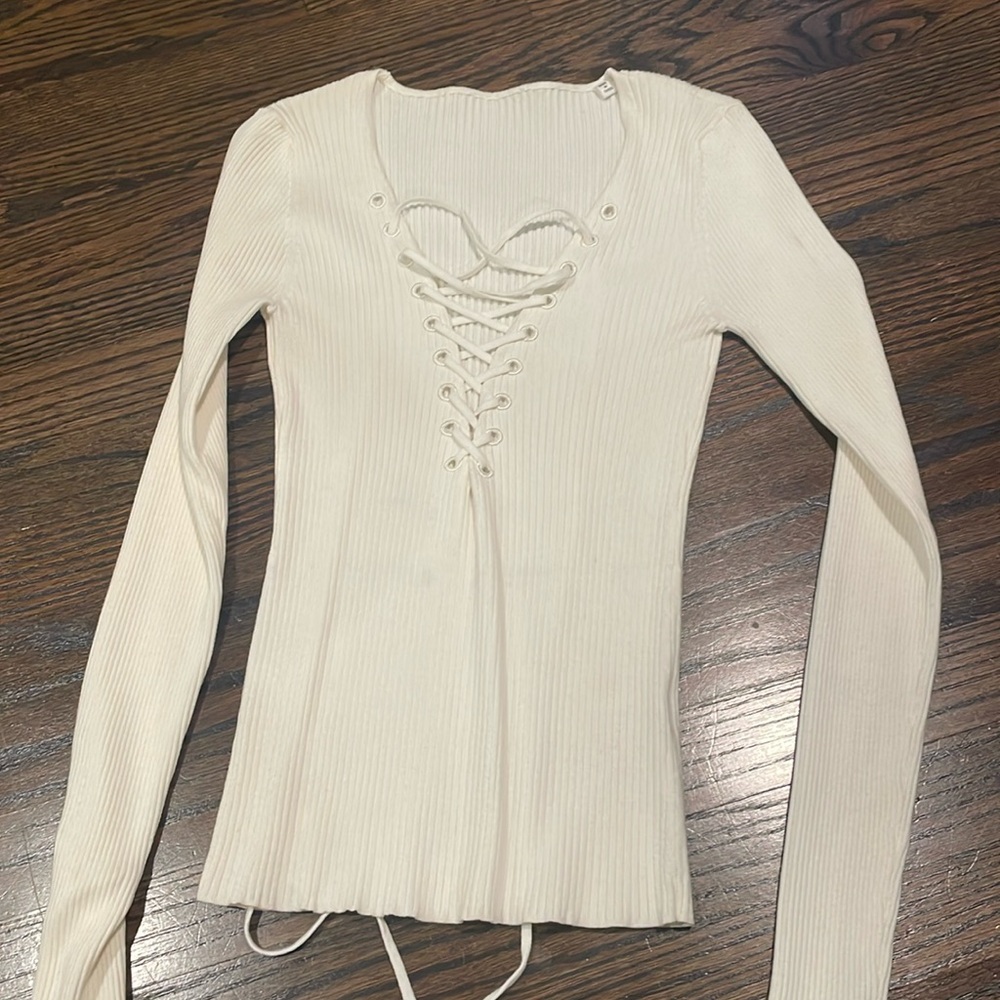 ALC lace up long sleeve shirt